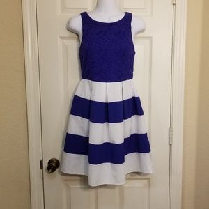 Ya Los Angels Blue and White Lace Dress